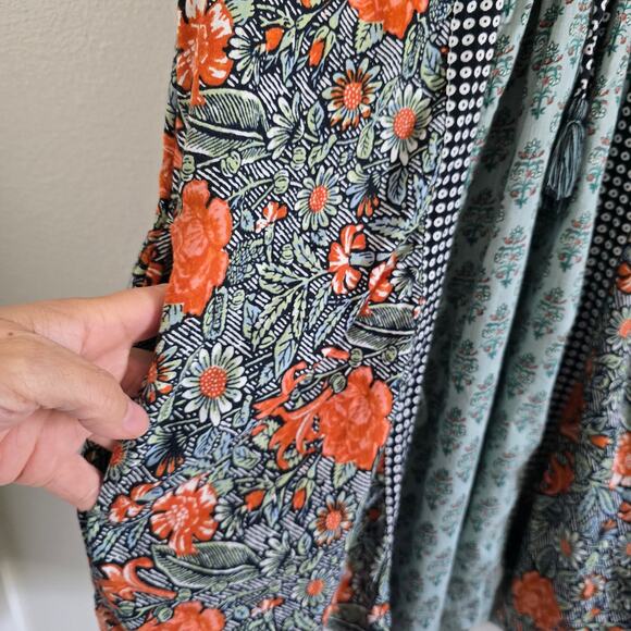By Anthropologie Astrid Boho Paisley Floral Tunic Mini Dress-S Babydoll - Picture 6 of 10